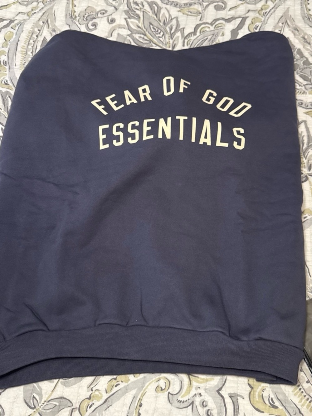 Fear of God Essentials Men's Marine Blue hooded sweatshirt